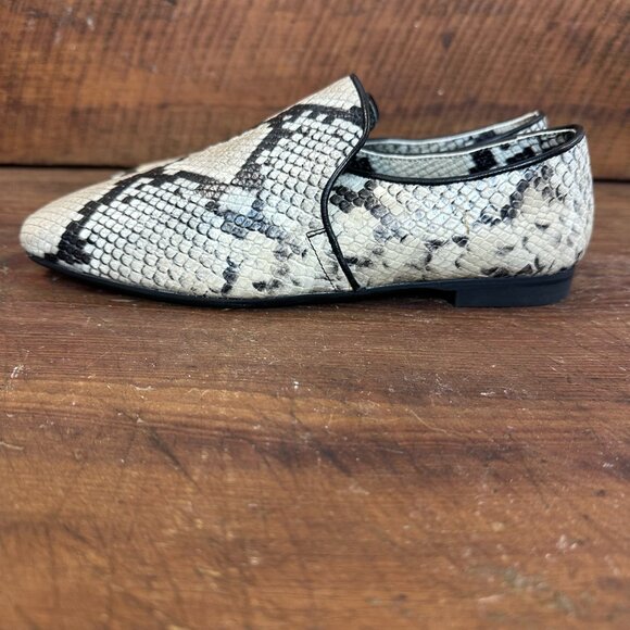 Aquatalia Revy Snake Embossed Weatherproof Loafer White 7.5 - Picture 2 of 12